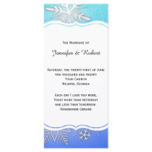 Teal Snowflake Bracket Winter Wedding Program