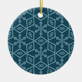 Teal Snowflake Ceramic Ornament