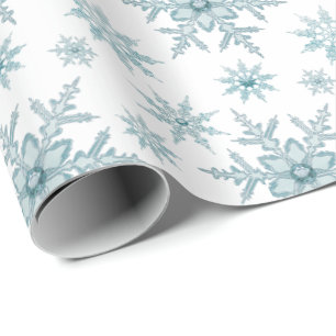 Teal Snowflake jul Mönster Gift Wrap Presentpapper