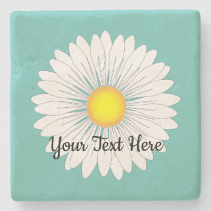 Teal Söt Little Daisy Limestone Stenunderlägg