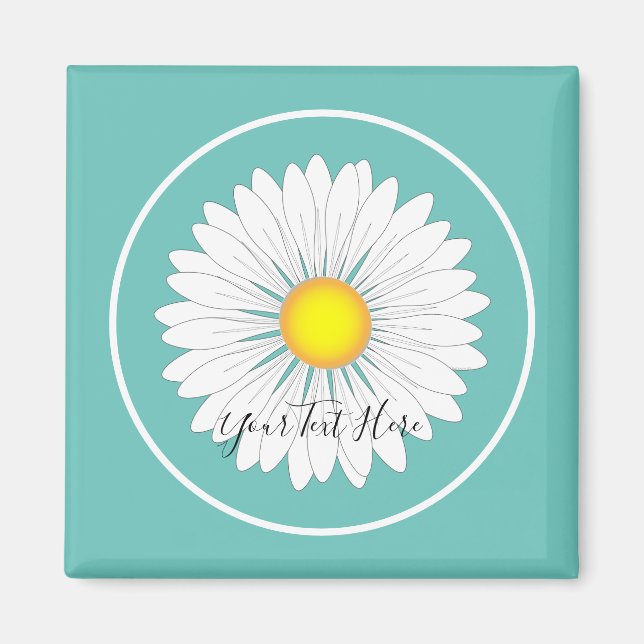 Teal Söt Little Daisy Magnet (Framsidan)