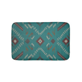 Teal Southwest Navajo Geometric Badrumsmatta