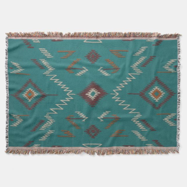 Teal Southwest Navajo Geometric Filt (Framsidan)