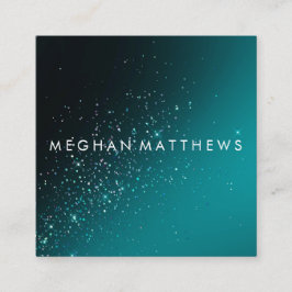 Teal Sparkles Beauty Fyrkantigt Visitkort