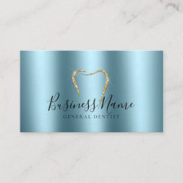 Teal Sparkly Guld Tooth Dentist Anpassningsbar Visitkort
