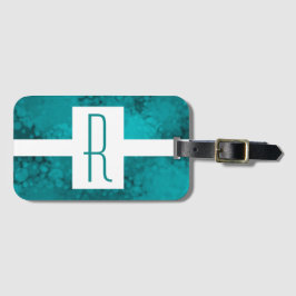 Teal Speckled Monogram Bagagebricka