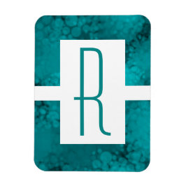 Teal Speckled Monogram Magnet