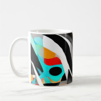 Teal Splash Abstract Waves Kaffemugg
