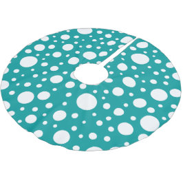 Teal Spots Träd Skirt Julgransmatta Borstad Polyester