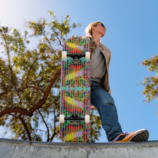 Teal Stagger Rand Skateboard (Utomhus 1)