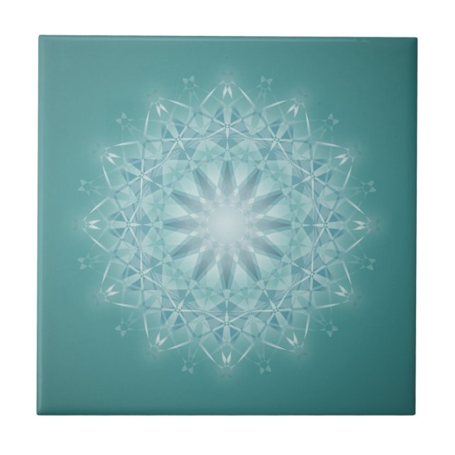 Teal Star Mandala Kakelplatta (Framsidan)