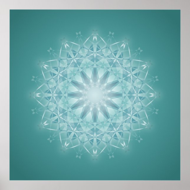 Teal Star Mandala Poster (Framsidan)