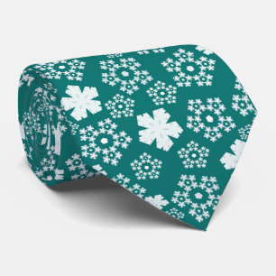 Teal Star och Snowflake Winter Mönster Slips