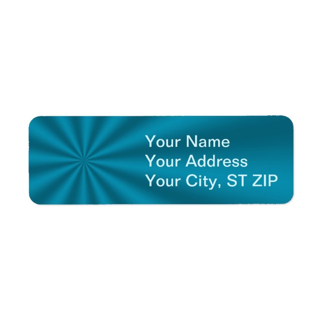 Teal Starburst Adressetiketters Returadress Etikett (Framsidan)
