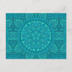 Teal Starburst Design Vykort