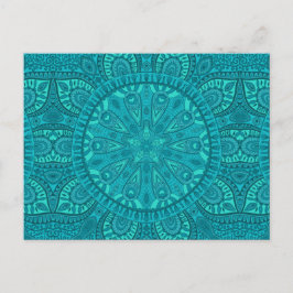 Teal Starburst Design Vykort