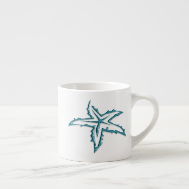 Teal Starfish Espressomugg (Höger)