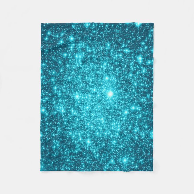 Teal Stars Fleece Blanket (Framsidan)