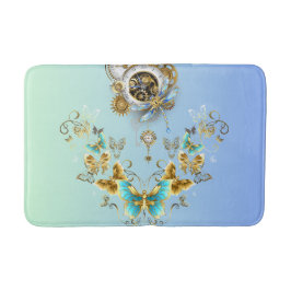 Teal Steampunk Graphic Art, mekanisk servicemöjlig Badrumsmatta