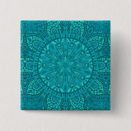 Teal stjärnexplosionsdesign knapp