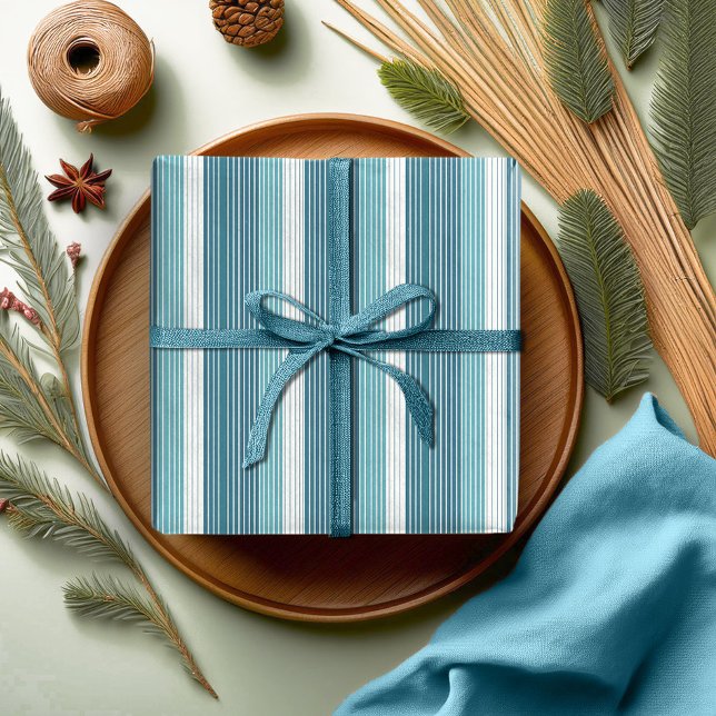 Teal Streck jul Mönster#28 ID1009 Presentpapper (Skapare uppladdad)