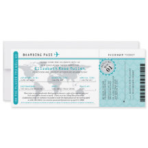 Teal Studenten World Traveler Boarding Pass