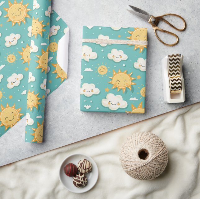 Teal Sunny Day Presentpapper (Hantverk)