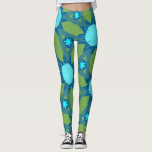 Teal Sunshine Mönster Leggings