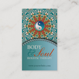 Teal Sunshine New Age Yin Yang Affärskort Visitkort