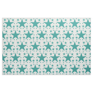 Teal Superstar Collection Mönster Fabric Tyg