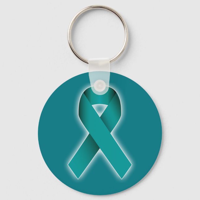 Teal Survivor Ribbon Nyckelring (Framsida)