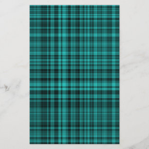 Teal svart rutmönster brevpapper
