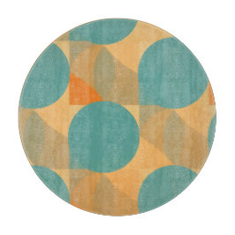 Teal, Tan, and Orange in Retro Look Pattern