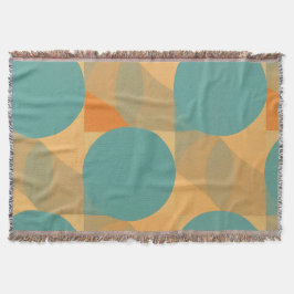 Teal, Tan, and Orange in Retro Look Pattern Filt
