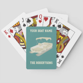 Teal & Tan Pontoon Boat Personlig Cards Casinokort