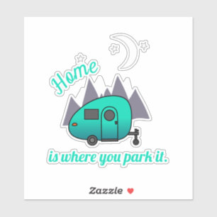 Teal Teardrop Trailer Kamper Sticker Klistermärken