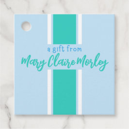 Teal Thick Rand Namn Gåvor Etiketter
