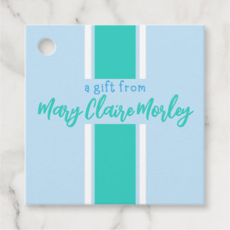 Teal Thick Rand Namn Gåvor Etiketter
