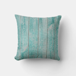 Teal Tiffany Aqua Glam Metallic Wood Home Kudde