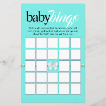 Teal Tiffany Theme Baby Bingo Baby Shower Game