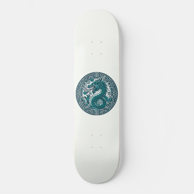 Teal Tiger Circle Mini Skateboard Bräda 18,5 Cm (Framsida)