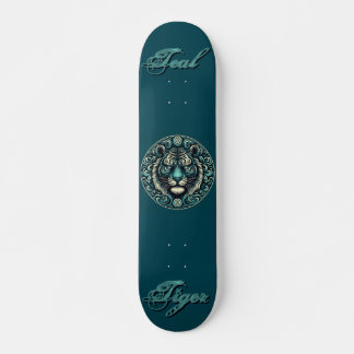 Teal Tiger Circle Mini Skateboard Bräda 18,5 Cm