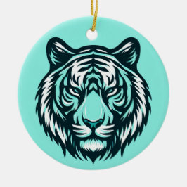 Teal Tiger Julgransprydnad Keramik