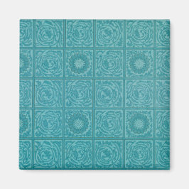 Teal Tile Mönster (av William Morris) Magnet