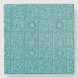 Teal Tile Mönster (av William Morris) Stenunderlägg