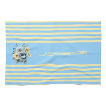 Teal Top med Cream Rand Blommigt