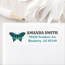 Teal Traditional Tattoo Butterfly