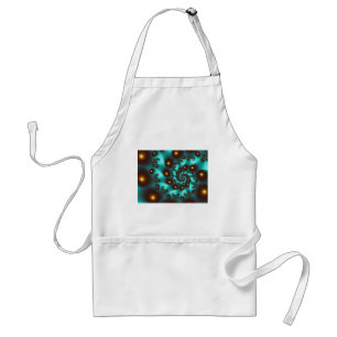 Teal Trippy Abstrakt Fine Art Fractal Förkläde