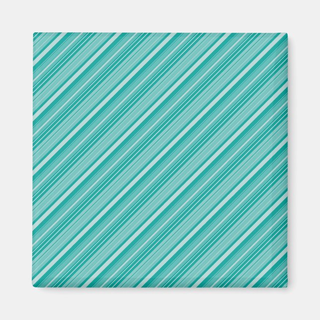 Teal Turcoise Diagonal Stripe Mönster-gåvor Magnet (Framsidan)