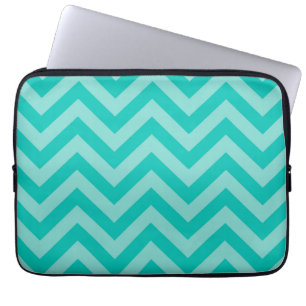 Teal Turcos Aqua Large Chevron ZigZag Mönster Laptop Sleeve